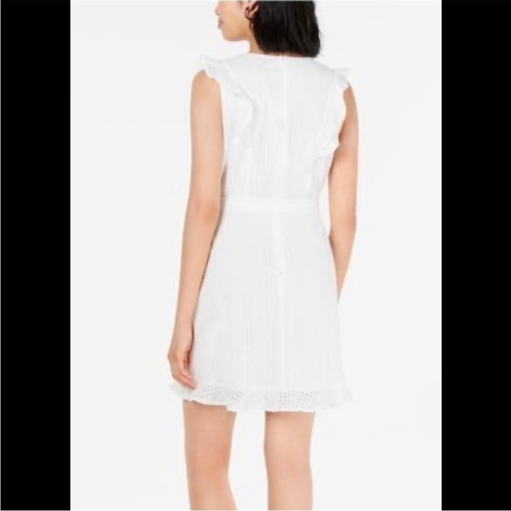 Bar III White Eyelet Ruffle Mini Dress - Picture 4 of 12
